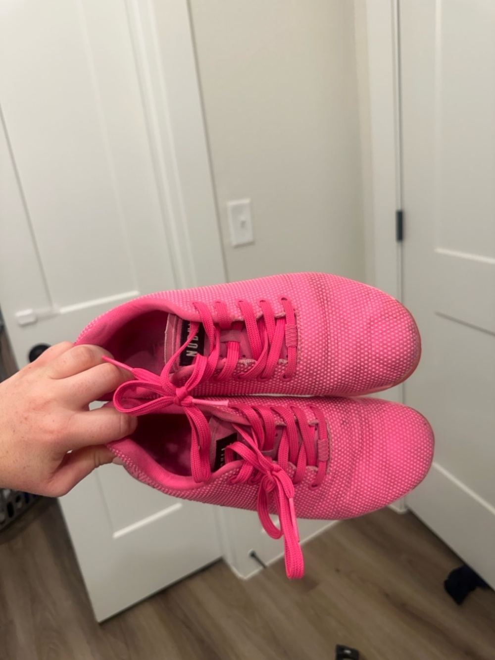 NOBULL Pink Athletic Sneakers - Bright Pink Mesh Trainers - Picture 2 of 2